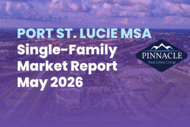 Port St. Lucie MSA single-family home market data chart, May 2026, showing active inventory and months supply trends.